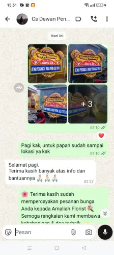 Testimonial Papan Bunga Pernikahan cikeusik
